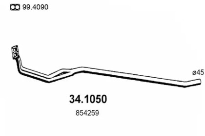 Труба выхлопного газа ASSO 34.1050