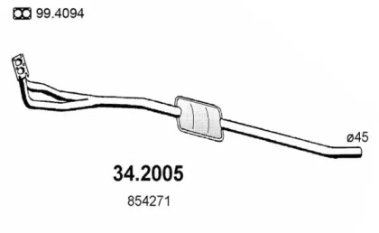 Предглушитель выхлопных газов ASSO 34.2005