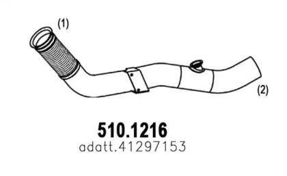 Труба выхлопного газа ASSO 510.1216