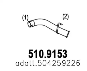 Труба выхлопного газа ASSO 510.9153