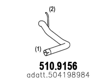 Труба выхлопного газа ASSO 510.9156