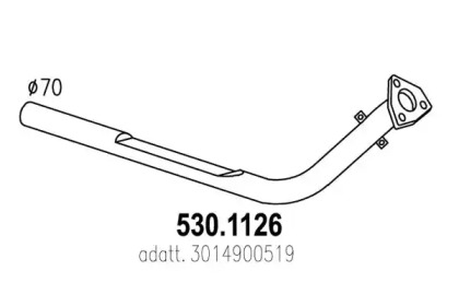 Труба выхлопного газа ASSO 530.1126