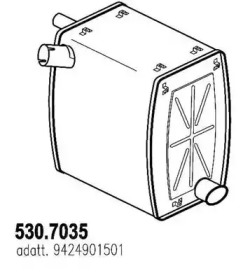 Средний / конечный глушитель ОГ ASSO 530.7035