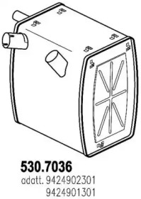 Средний / конечный глушитель ОГ ASSO 530.7036