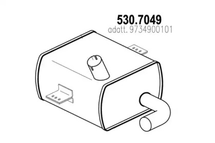 Средний / конечный глушитель ОГ ASSO 530.7049