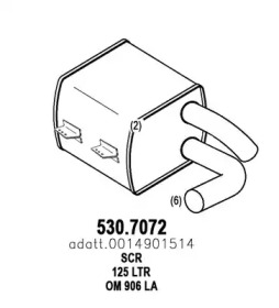 Сажевый / частичный фильтр, система выхлопа ОГ ASSO 530.7072