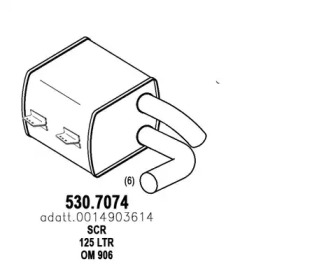 Сажевый / частичный фильтр, система выхлопа ОГ ASSO 530.7074