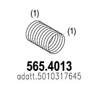 Гофрированная труба, выхлопная система ASSO 565.4013