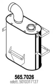 Средний / конечный глушитель ОГ ASSO 565.7026