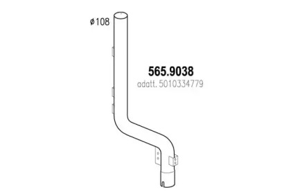 Труба выхлопного газа ASSO 565.9038