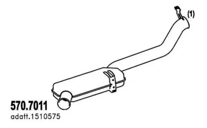 Средний / конечный глушитель ОГ ASSO 570.7011