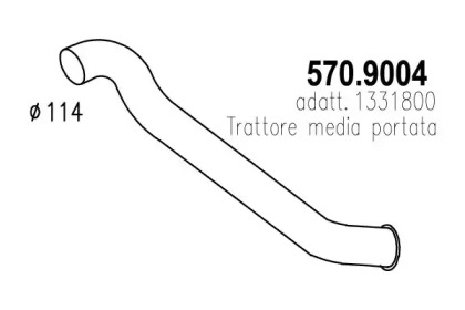 Труба выхлопного газа ASSO 570.9004