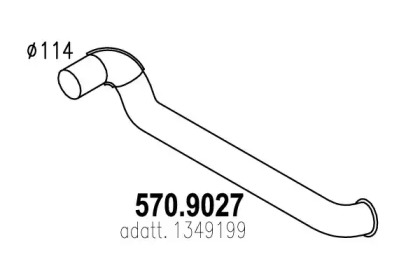 Труба выхлопного газа ASSO 570.9027