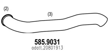 Труба выхлопного газа ASSO 585.9031