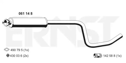 Средний глушитель выхлопных газов ERNST 061148