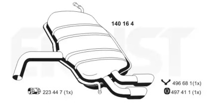 Глушитель выхлопных газов конечный ERNST 140164