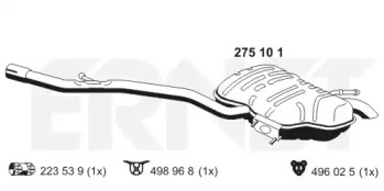 Глушитель выхлопных газов конечный ERNST 275101