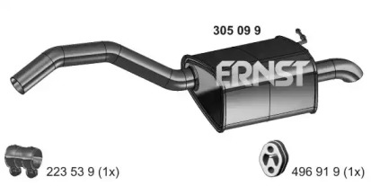 Глушитель выхлопных газов конечный ERNST 305099