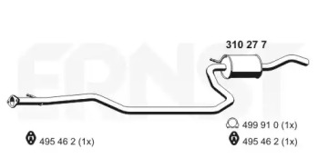 Средний глушитель выхлопных газов ERNST 310277