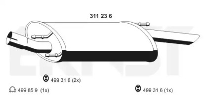 Амортизатор ERNST 311236