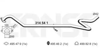 Труба выхлопного газа ERNST 314541