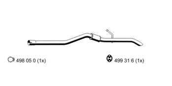 Глушитель выхлопных газов конечный ERNST 331029