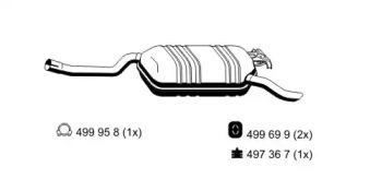 Глушитель выхлопных газов конечный ERNST 374217
