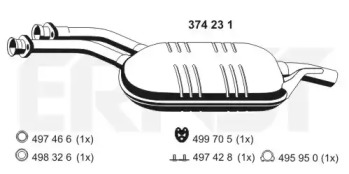 Средний глушитель выхлопных газов ERNST 374231