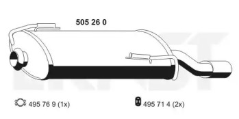 Глушитель выхлопных газов конечный ERNST 505260