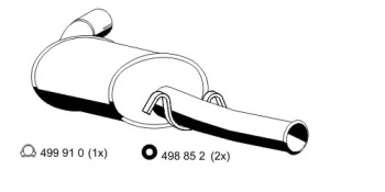 Глушитель выхлопных газов конечный ERNST 515115