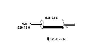 Глушитель выхлопных газов конечный ERNST 536028