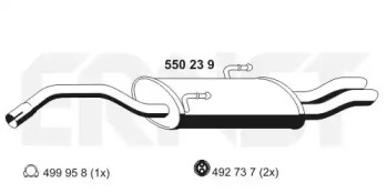 Глушитель выхлопных газов конечный ERNST 550239