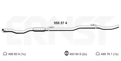 Труба выхлопного газа ERNST 550574