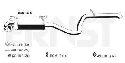 Глушитель выхлопных газов конечный ERNST 646185