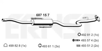 Средний глушитель выхлопных газов ERNST 687157