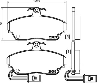 Комплект тормозных колодок HELLA 8DB 355 006-321