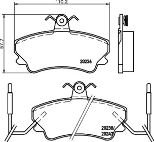 Комплект тормозных колодок HELLA 8DB 355 019-171