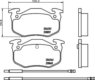 Комплект тормозных колодок HELLA 8DB 355 018-921