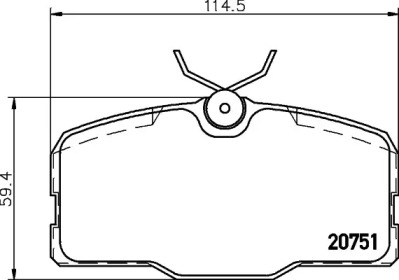 Комплект тормозных колодок HELLA 8DB 355 007-601