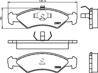 Комплект тормозных колодок HELLA 8DB 355 007-311