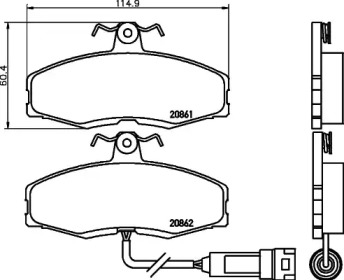 Комплект тормозных колодок HELLA 8DB 355 005-951