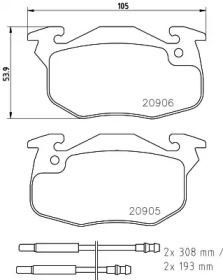 Комплект тормозных колодок HELLA 8DB 355 023-801