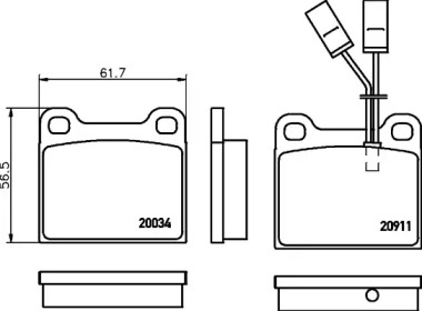 Комплект тормозных колодок HELLA 8DB 355 017-531