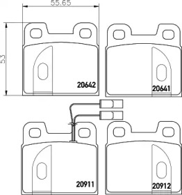 Комплект тормозных колодок HELLA 8DB 355 017-541