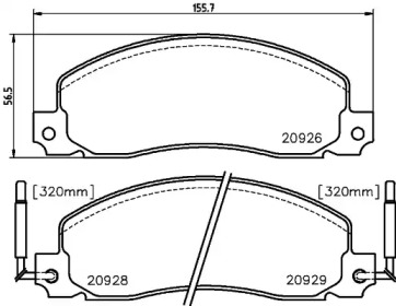 Комплект тормозных колодок HELLA 8DB 355 018-981