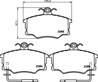 Комплект тормозных колодок HELLA 8DB 355 017-671