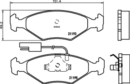 Комплект тормозных колодок HELLA 8DB 355 007-431