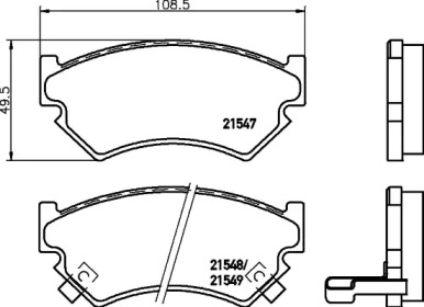 Комплект тормозных колодок HELLA 8DB 355 016-321