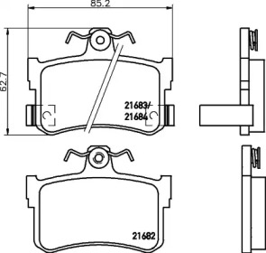 Комплект тормозных колодок HELLA 8DB 355 018-611