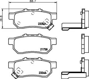 Комплект тормозных колодок HELLA 8DB 355 027-291